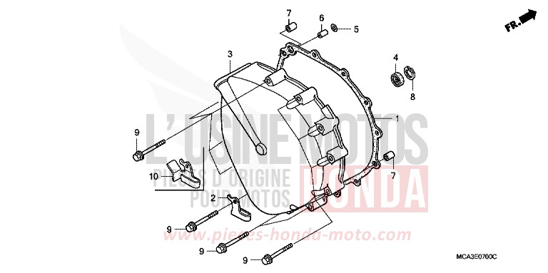 CARTER D'EMBRAYAGE de Gold Wing BILLET SILVER METALLIC (NHA27B) de 2005